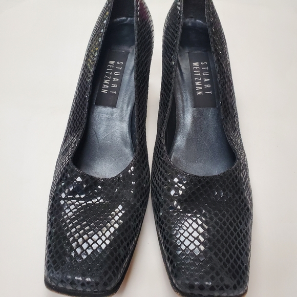 Stuart Weizman Patent Leather Block Heeled Shoes - Picture 2 of 8